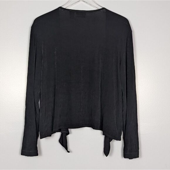 Chico's Travelers Black Tie Front Drapey Cardigan XL - Picture 3 of 6